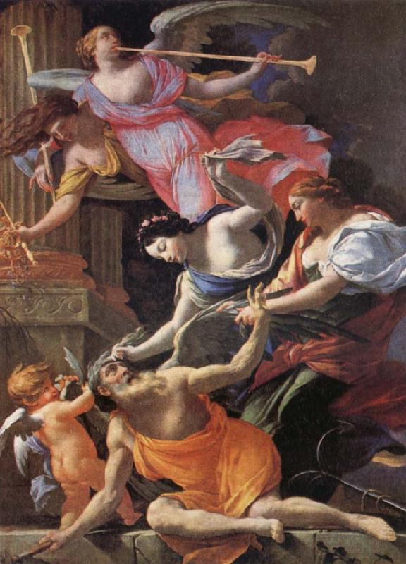 Simon  Vouet Saturn,conquered byu Amor,Venus and Hope Sweden oil painting art